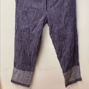 Natura blue striped pull on pants